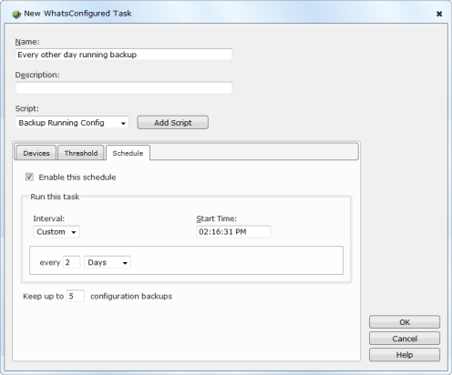 Configuring a custom task