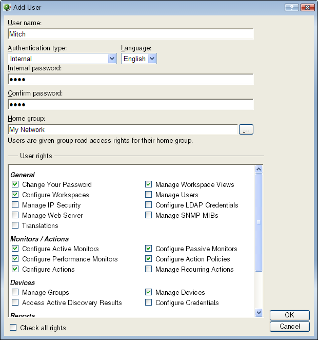 Add User dialog