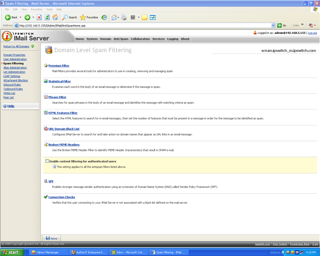 domain level spam filtering