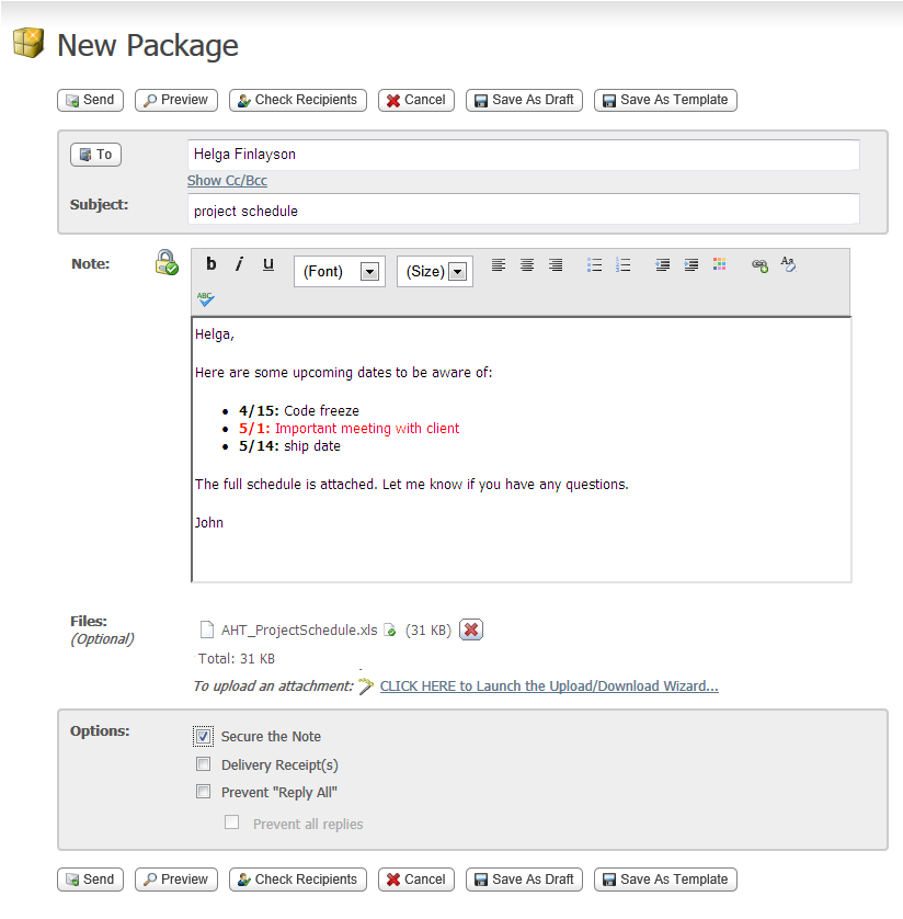 Embedded OLE File Template, D75, H100