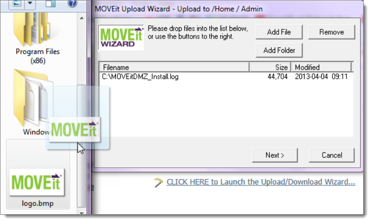 moveit file transfer