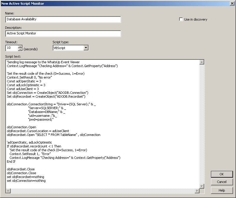 New Active Monitor Script