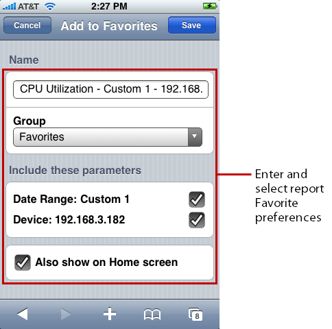 WhatsUp Gold favorites preferences