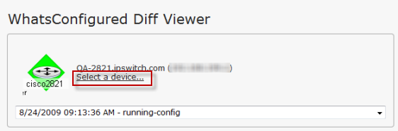 Use the select a device link to change devices