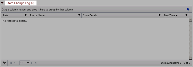 The number zero is displayed next to the report title when no state changes have occurred