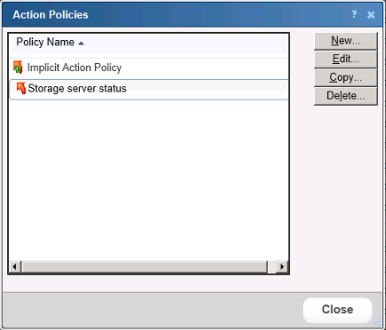 Action Policies dialog