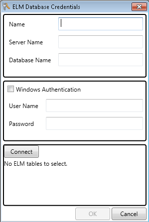 ELM データベース認証情報
