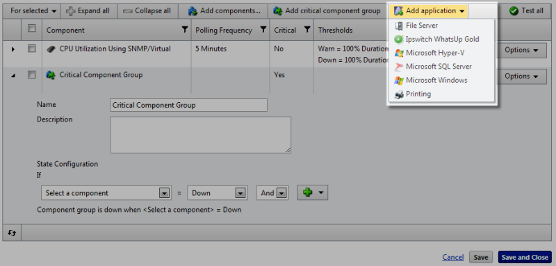 ディスクリートアプリケーションの追加