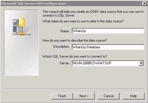 Microsoft SQL Server DSN 設定精靈