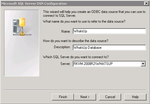 Microsoft SQL Server DSN 設定ウィザード