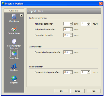 Program Options - Report Data