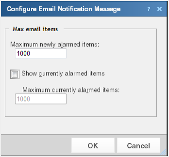 The Email Notification Message Settings dialog
