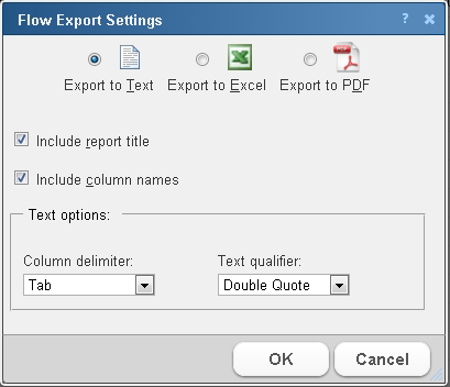 Flow Export Settings