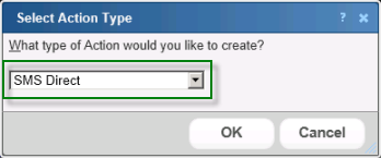 Select Action Type dialog