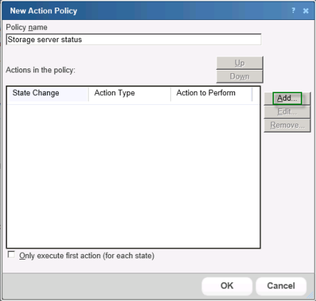 New Action Policy dialog
