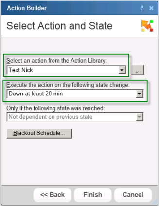 Select the action and state for the policy.