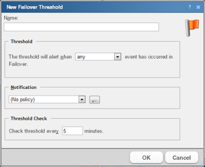 The New Failover Threshold dialog