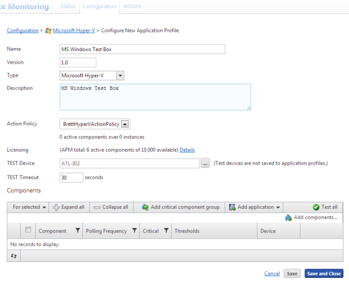 Configure Application Profile