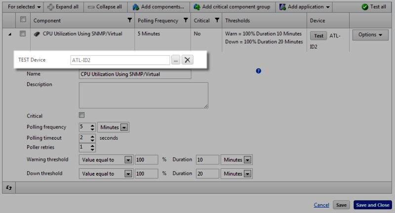 WUG16.1 Test Device for component