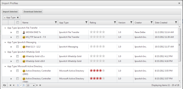 WUG16.1 Import application profiles from WUGSpace