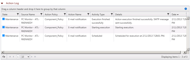 Action Log