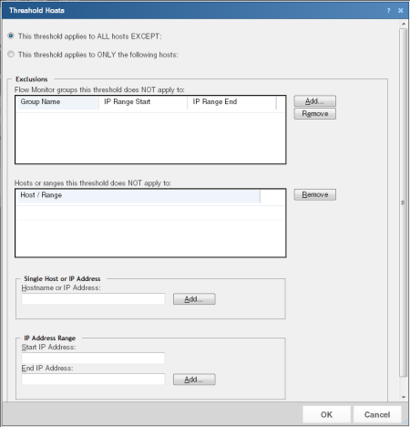 臨界值主機對話方塊