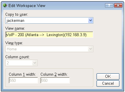 Copying a VoIP workspace view