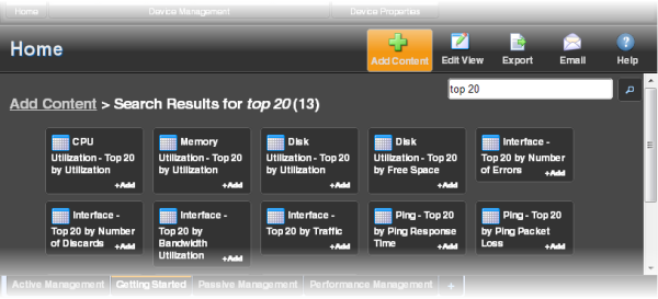 Searching for dashboard reports