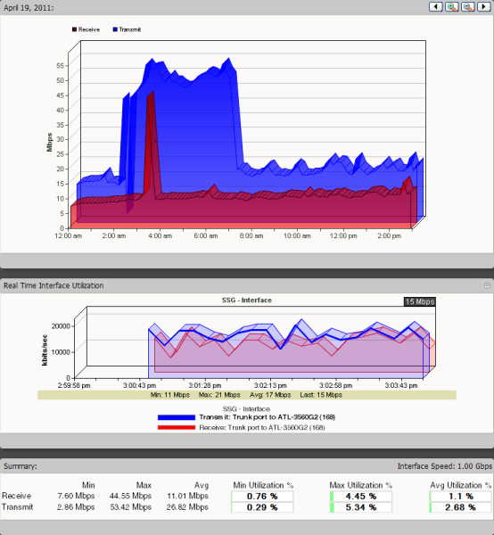 Example of a device monitor report