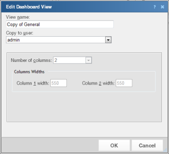 Copying a dashboard view to another user