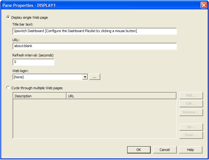 Whatsup Dashboard Pane Properties