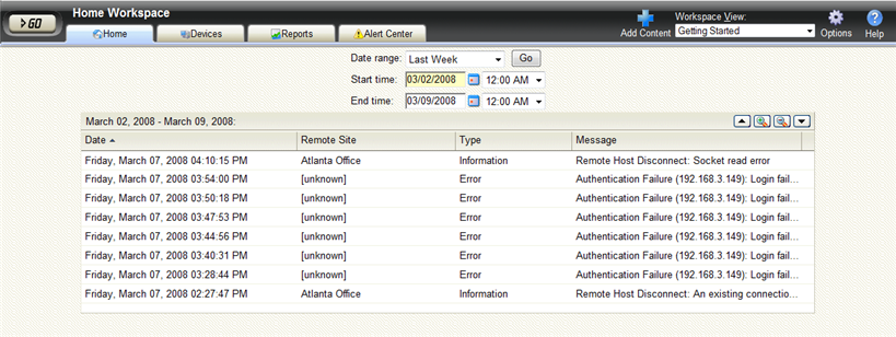 Full Reports Remote Site Log