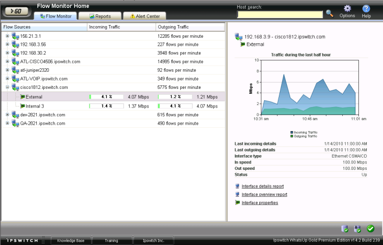Flow Monitor Home page