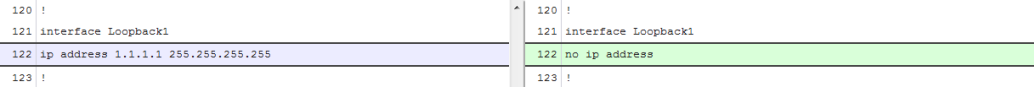Diffs are highlighted