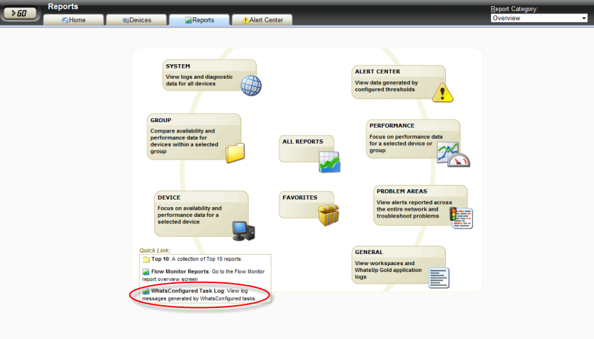 Reports Overview Page