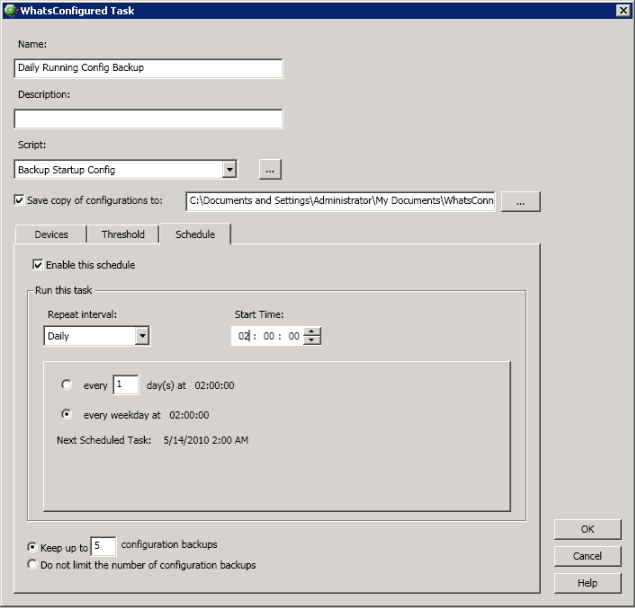 Configure a daily task