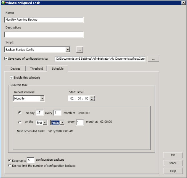 Configure a monthly task
