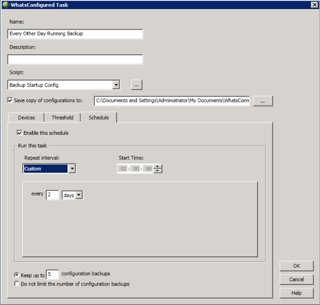 Configuring a custom task