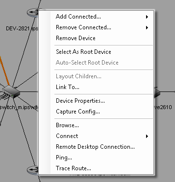 Topology Map right-click menu