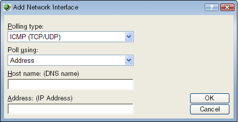 Add Network Interface dialog