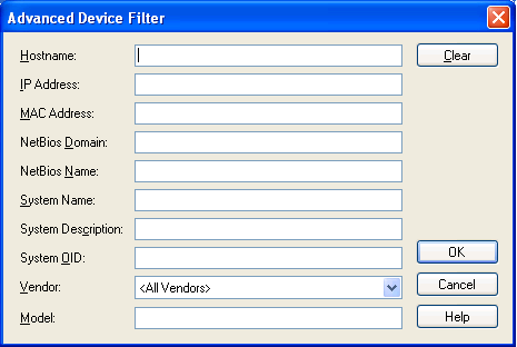 Device List Advanced Device Filter