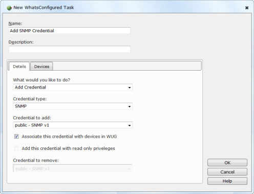 New WhatsConfigured Task dialog