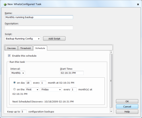 Configure a monthly task