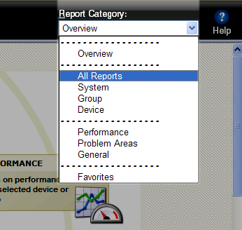 Report Category Menu