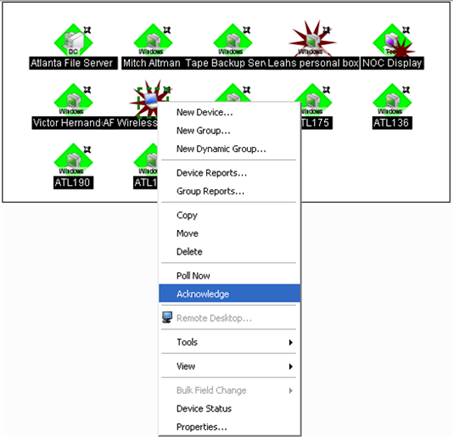 Acknowledging a state change