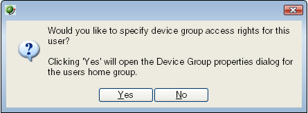 Would you like to specify Group Access Rights at this time?