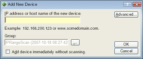 Add New Device dialog