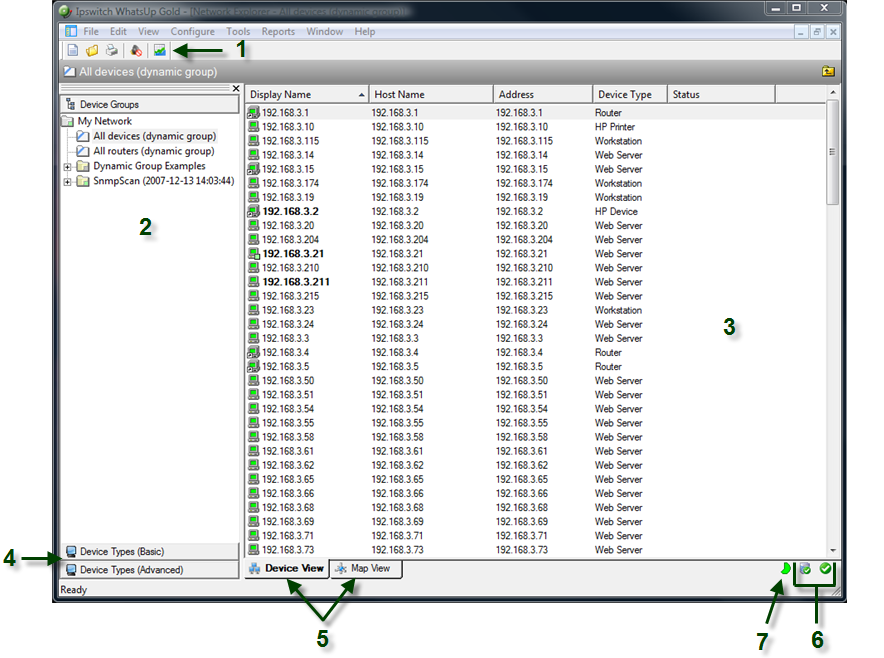 WhatsUp Gold console overview