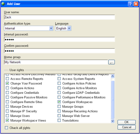 The Add User dialog.