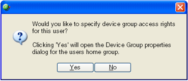 Would you like to specify Group Access Rights at this time?